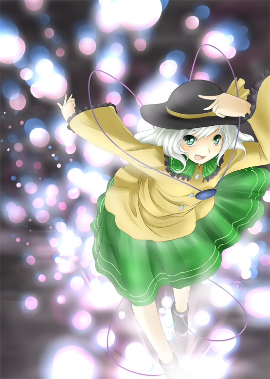 green_eyes, hat, komeiji_koishi, kou_(haijindeath), kou_(pixiv27343), short_hair, skirt, smile