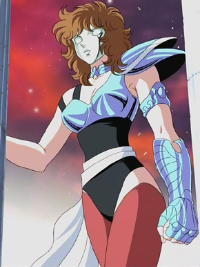 aquila_marin, armor, armored, breasts, redhead, saint_seiya