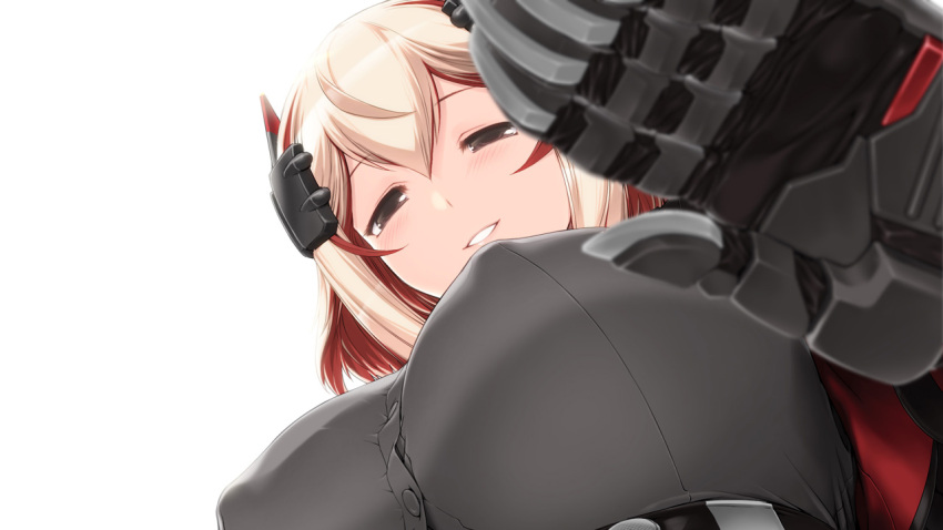 1girl, azur_lane, bangs, blonde_hair, blurry, blush, breasts, brown_eyes