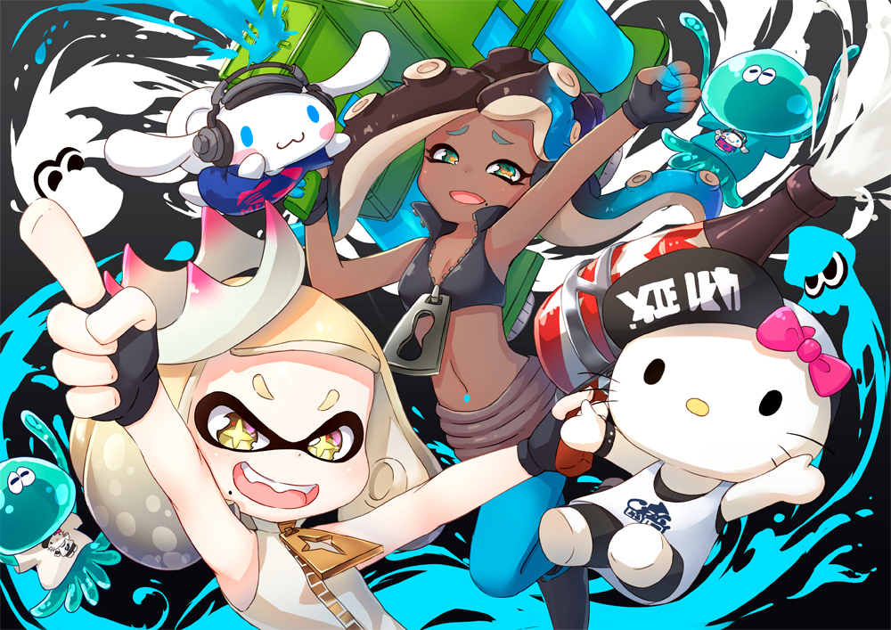 +_+, 2girls, :3, arm_up, arms_up, basketball_jersey, black_eyes, black_footwear