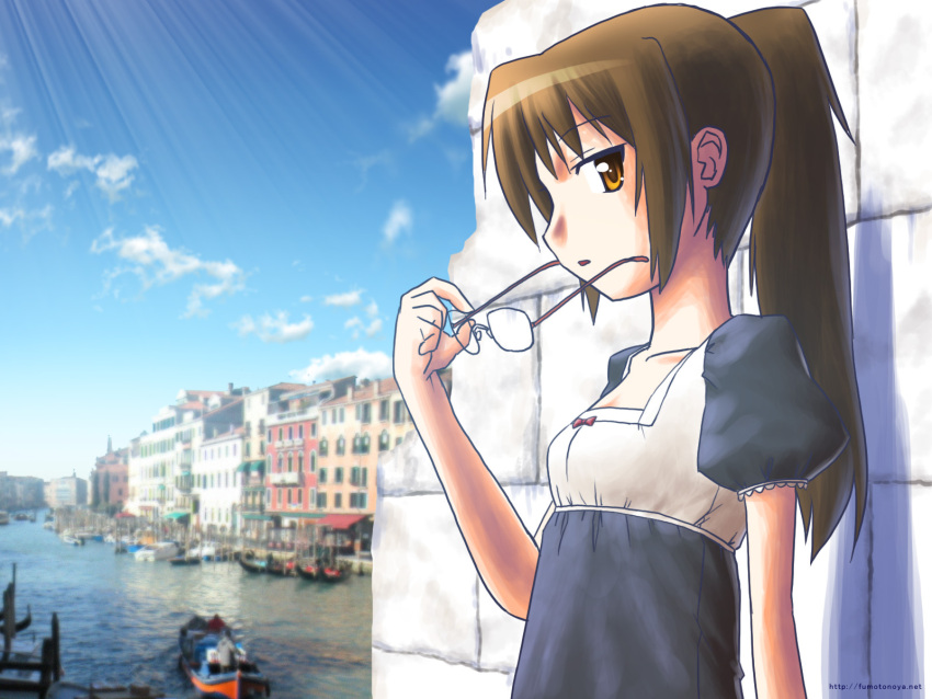 fumotono_mikoto, genderswap, glasses, highres, kyonko, ponytail, suzumiya_haruhi_no_yuuutsu, venice