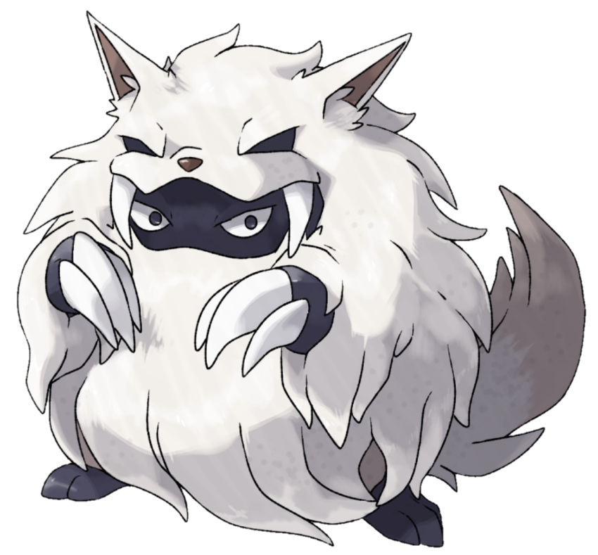 beta_pokemon, claws, commentary, creature, english_commentary, etherealhaze, full_body, looking_at_viewer, no_humans, pokemon, pokemon_(creature), pokemon_gsc_beta, standing, transparent_background, warwolf, white_background