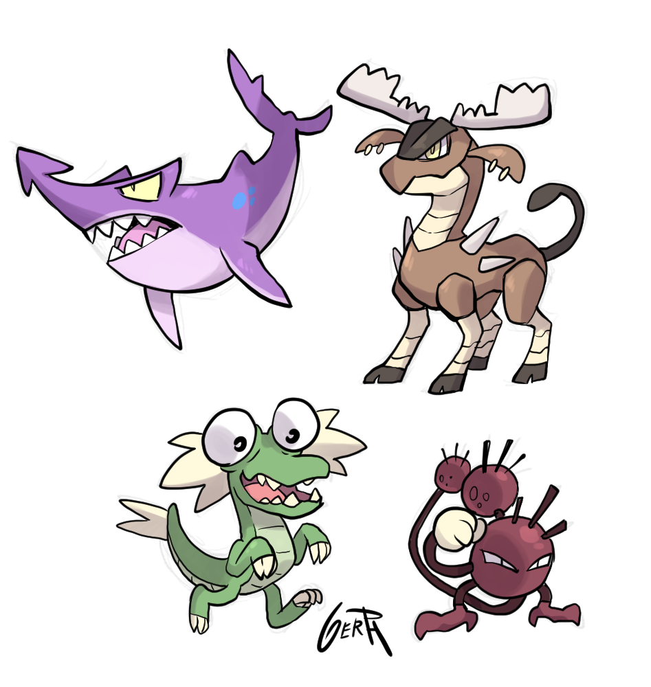 cactus_(pokemon), capsule_monsters, clenched_hand, commentary, creature, crocky, deer_(pokemon), english_commentary