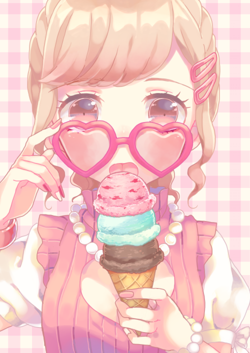 1girl, bangs, bracelet, brown_hair, cleavage_cutout, commentary_request, food, hair_ornament