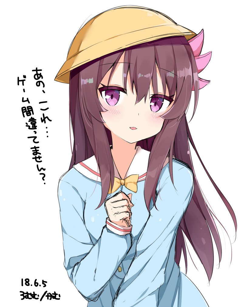 1girl, artist_name, azur_lane, blue_shirt, brown_hair, cosplay, dated, hair_ornament