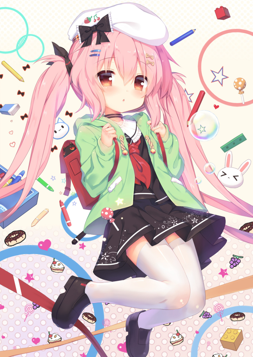 >_<, 1girl, :<, alternate_costume, alternate_hairstyle, azur_lane, backpack, bag