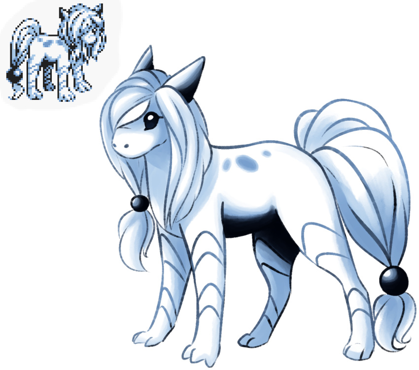 blue, commentary, english_commentary, maidenofghosts, monochrome, no_humans, pokemon, pokemon_(creature)