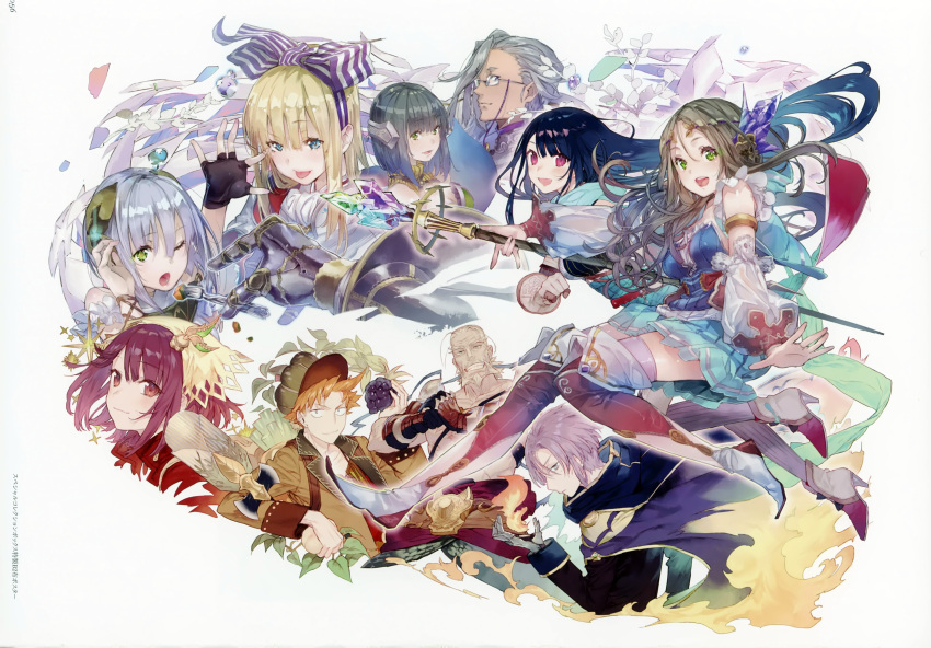 absurdres, angriff_dahlmann, atelier_(series), atelier_firis, bag, black_hair, blonde_hair, blue_eyes