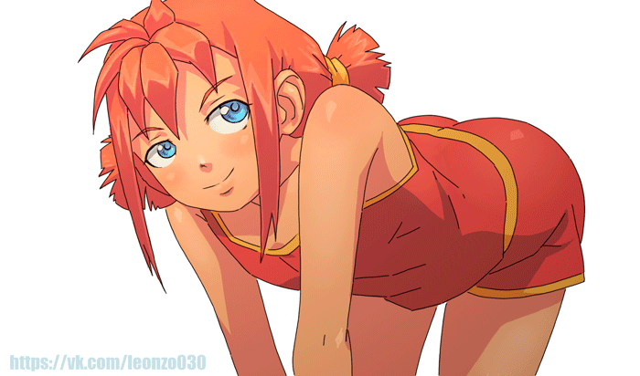 1girl, all_fours, animated, animated_gif, ass, ass_shake, blue_eyes, closed_mouth