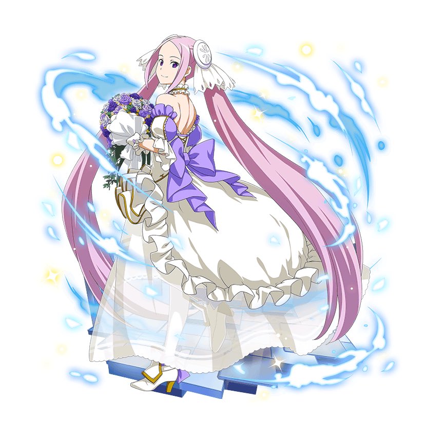 1girl, ankle_ribbon, arm_strap, back_bow, blue_flower, blue_rose, bouquet, bow