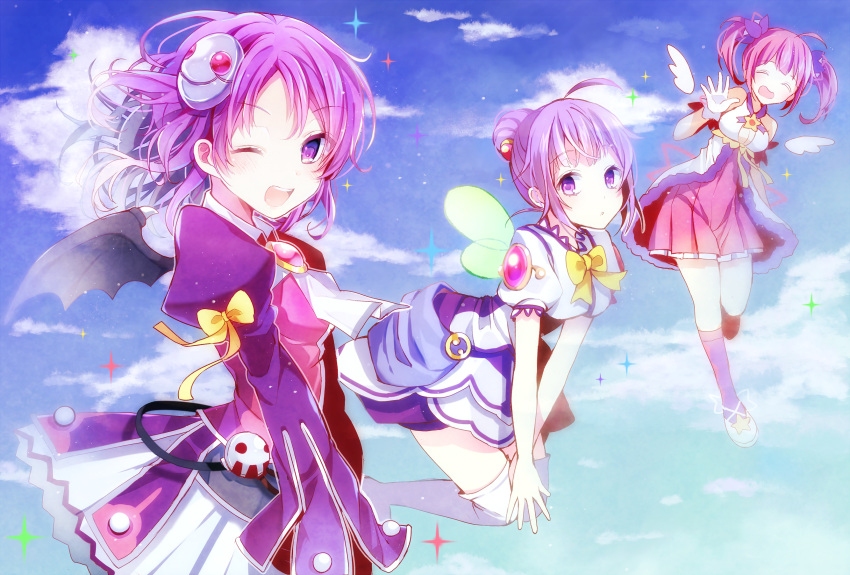 aisha_(elsword), battle_magician_(elsword), dark_magician_(elsword), elsword, hair_ornament, high_magician_(elsword), highres, looking_at_viewer