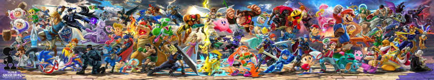 6+boys, 6+girls, absolutely_everyone, absurdres, angel_wings, arm_cannon, bayonetta, bayonetta_(character)