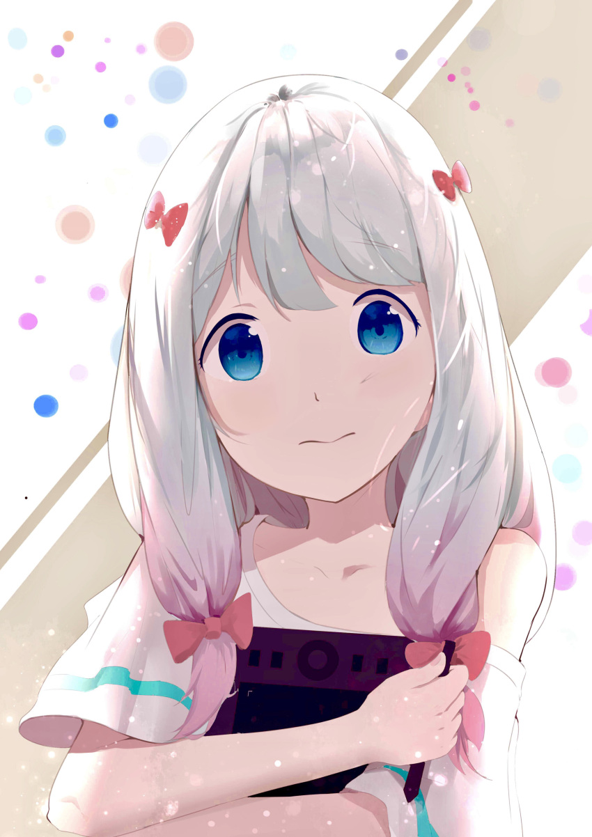 1girl, absurdres, blue_eyes, bow, collarbone, eromanga_sensei, evan_(pixiv7510743), eyes