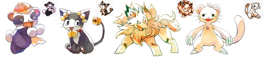 :d, aipom, aipom_(beta), bell, beta_pokemon, black_cat, cat, claws