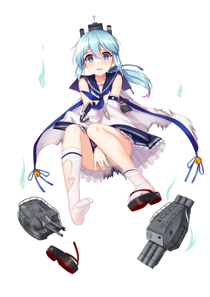 1girl, absurdres, allenes, blue_eyes, blue_hair, blue_neckwear, blue_skirt, blush