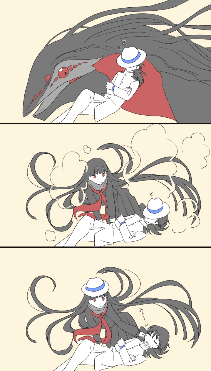 1boy, 1girl, bangs, black_hair, blue_ribbon, cheek_pinching, closed_eyes, collared_shirt