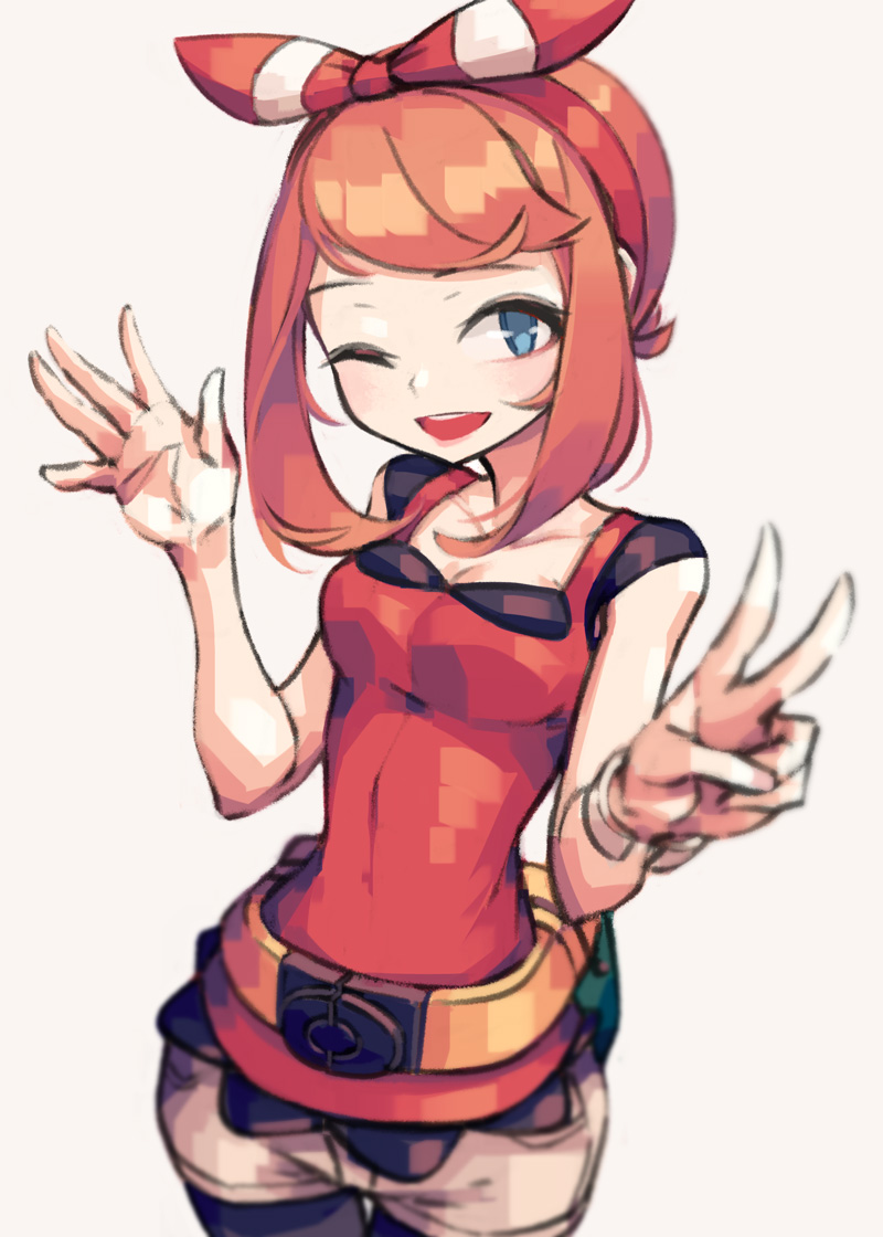 1girl, allen_(makaroll), bangs, blue_eyes, breasts, collarbone, haruka_(pokemon), looking_at_viewer