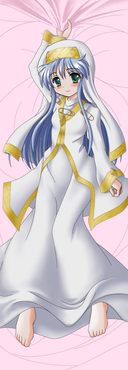 blue_hair, blush, dakimakura, feet, final_(artist), green_eyes, highres, index
