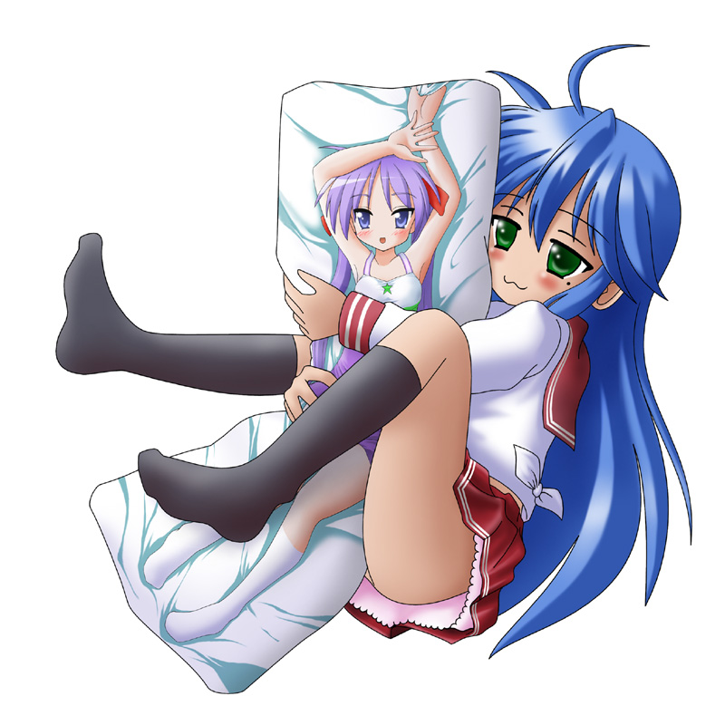 ahoge, blue_eyes, blue_hair, blush, dakimakura, dakimakura_(object), final_(artist), green_eyes