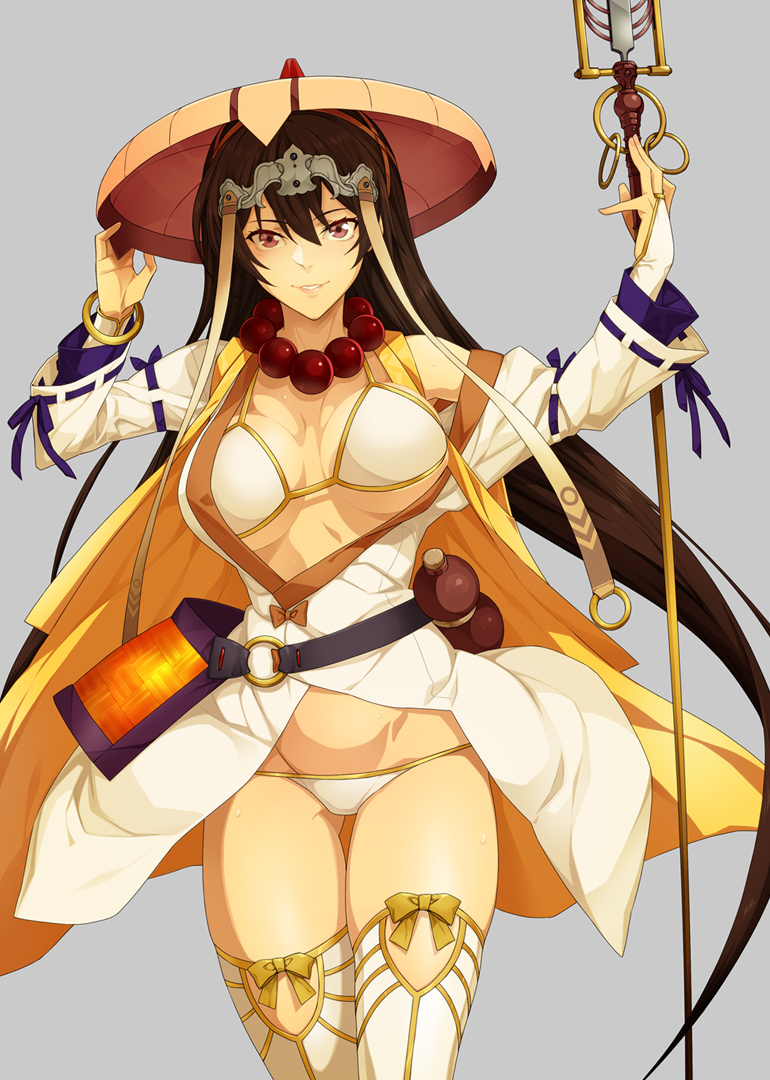 1girl, bead_necklace, beads, bikini, breasts, cleavage, fate/grand_order, fate_(series)