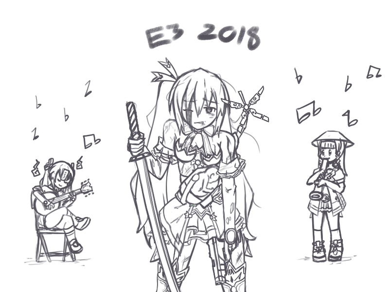 3girls, blood, bloody_weapon, commentary, death_stranding, drawfag, e3, fetus