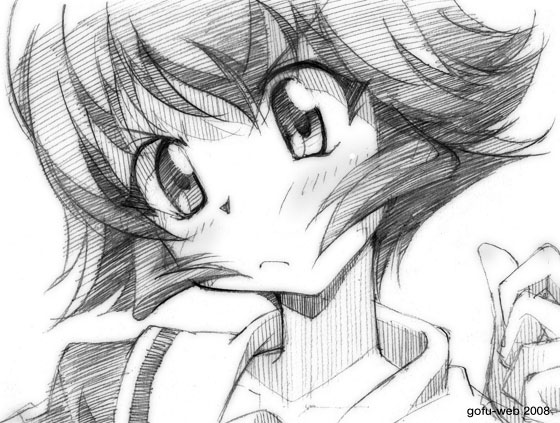 kemeko_deluxe, makihara_izumi, monochrome, sketch, traditional_media
