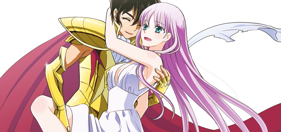 1boy, 1girl, :d, aqua_eyes, armor, breasts, brown_hair, cape