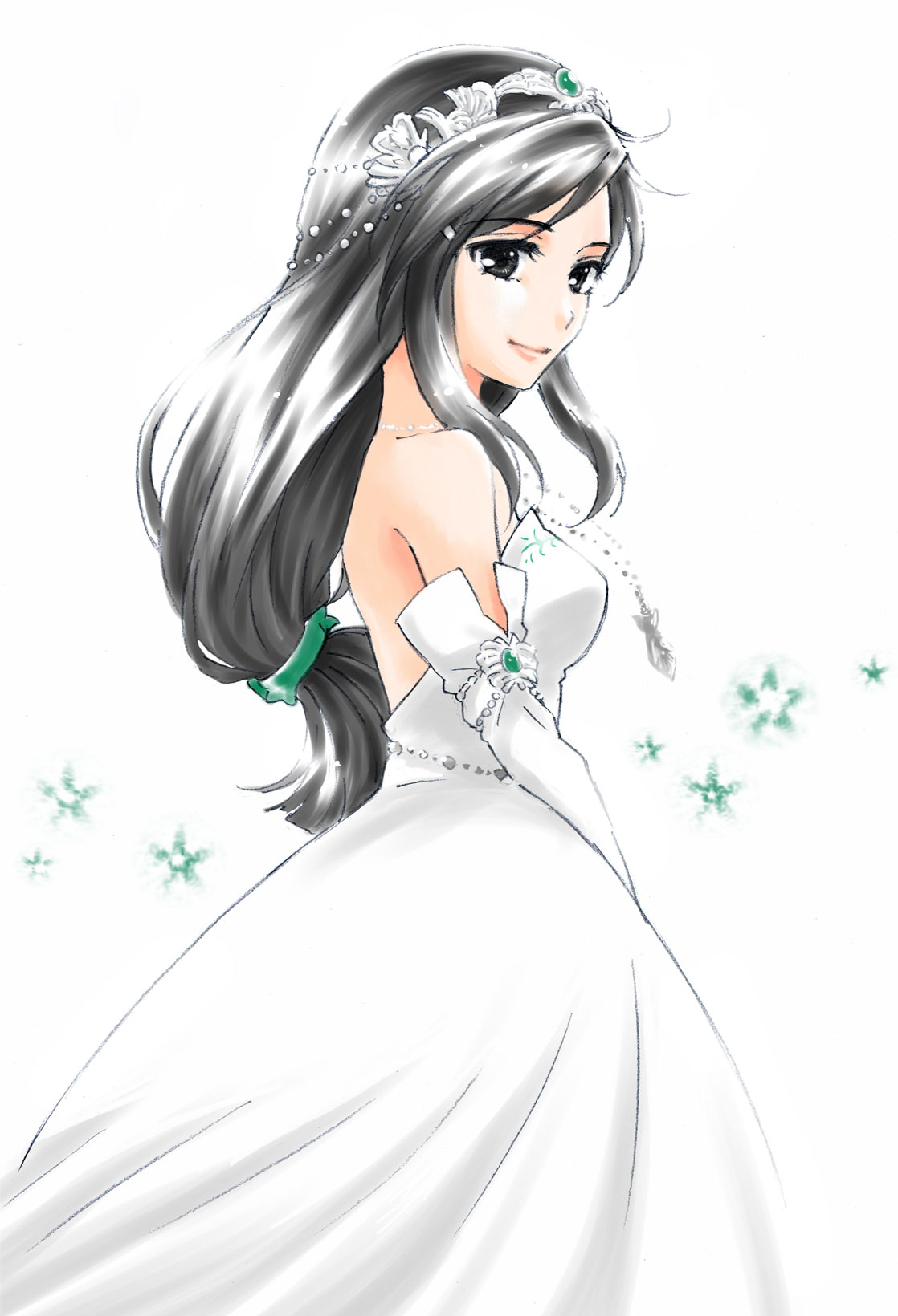 1girl, black_hair, breasts, commentary_request, dress, final_fantasy, final_fantasy_ix, garnet_til_alexandros_xvii