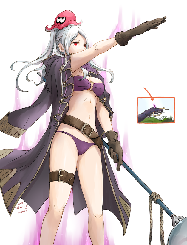 1girl, bikini, breasts, cape, cleavage, cute, female_my_unit_(fire_emblem:_kakusei), fire_emblem