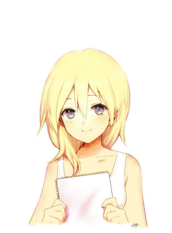 1girl, bangs, bare_shoulders, blonde_hair, blue_eyes, closed_mouth, collarbone, hair_between_eyes