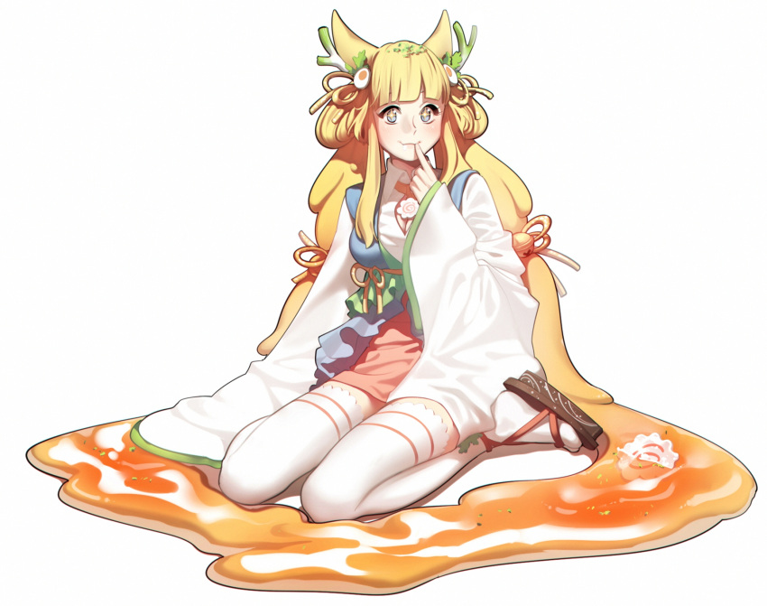 +_+, 1girl, :3, aconitea, bangs, bell, blonde_hair, blue_eyes