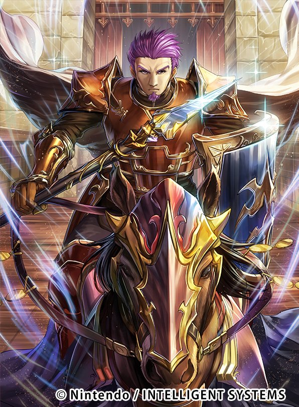 1boy, armor, beard, cape, chachie, copyright_name, facial_hair, fire_emblem