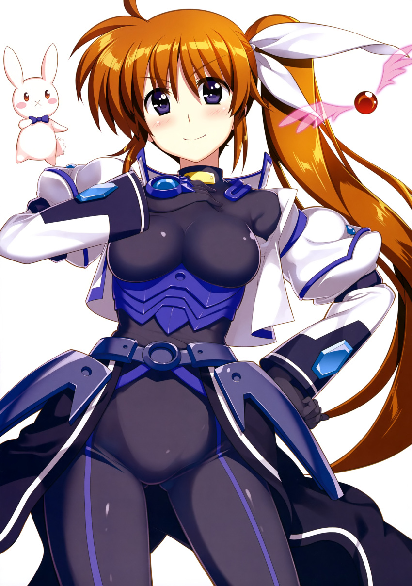 1girl, :x, absurdres, ahoge, armor, belt, black_bodysuit, black_cape