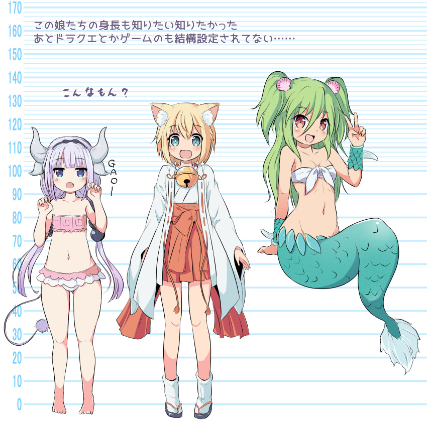 3girls, :3, :d, :o, absurdres, animal_ears, bangs, barefoot