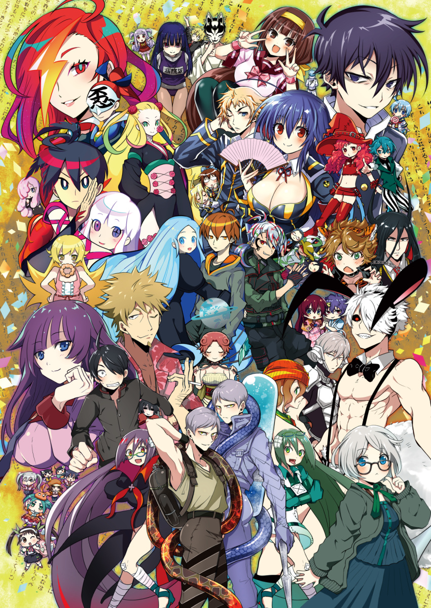 6+boys, 6+girls, aira_kanae, ajimu_najimi, akune_kouki, araragi_karen, araragi_koyomi, araragi_tsukihi