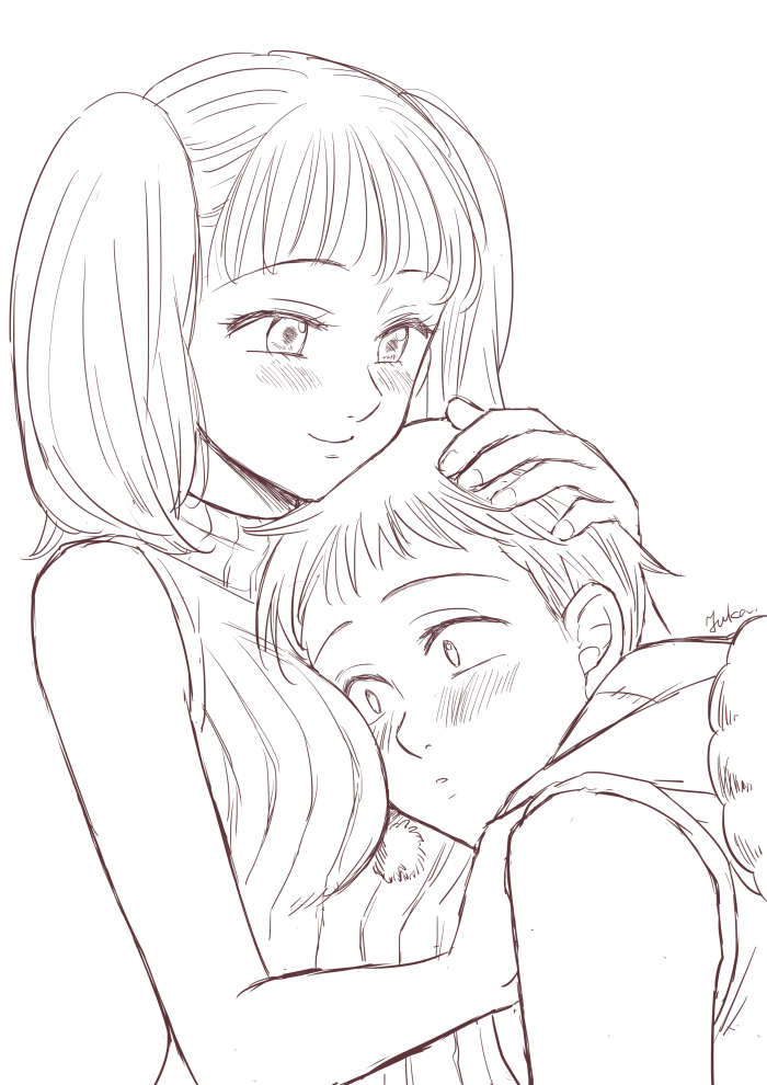 1boy, 1girl, artist_name, blush, breasts, couple, diane_(nanatsu_no_taizai), fingernails