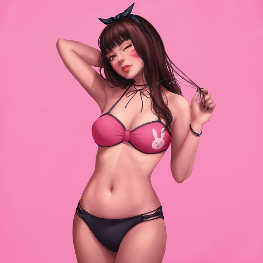 1girl, arm_behind_head, arm_up, armpits, bangs, bare_arms, bare_shoulders, black_bow