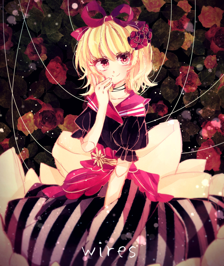 1girl, alternate_costume, alternate_eye_color, blonde_hair, blush, doll, doll_joints, dress