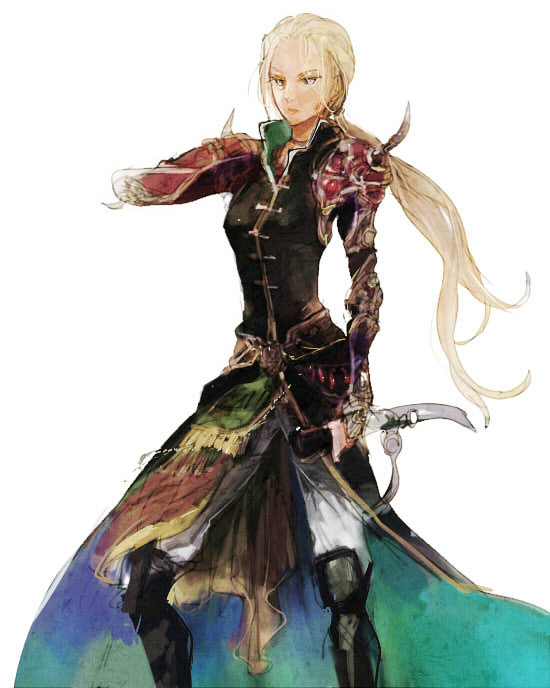 androgynous, blonde_hair, boots, cape, faris_scherwiz, final_fantasy, final_fantasy_v, long_hair, mimic_(artist), pirate, ponytail, reverse_trap, solo, sword, weapon