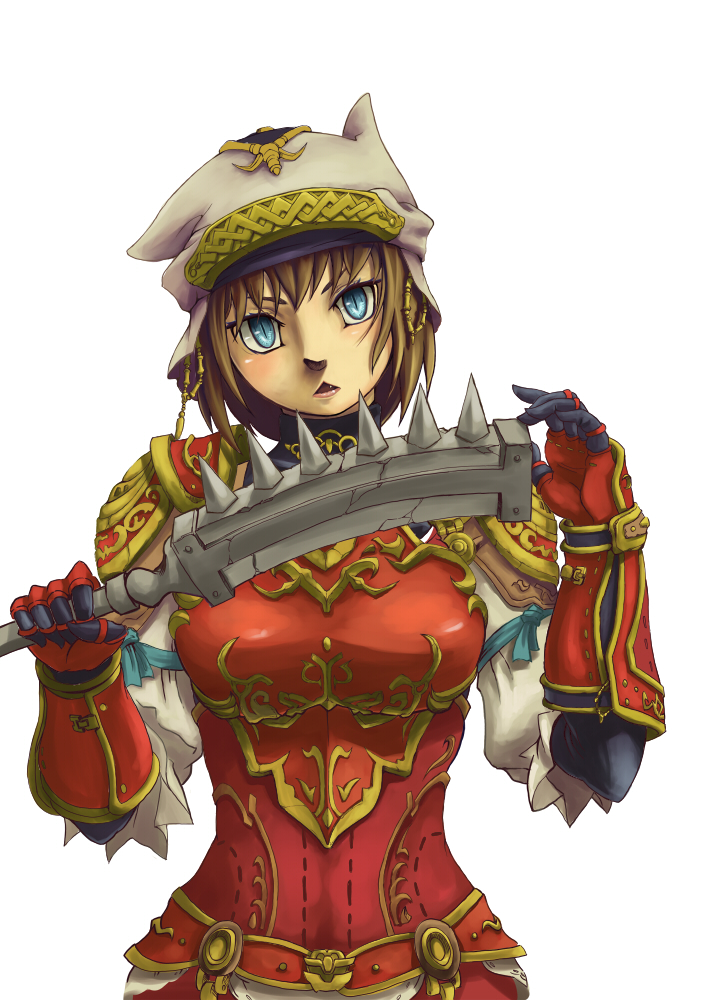 blue_eyes, brown_hair, dagger, final_fantasy, final_fantasy_xi, gloves, hat, mihli_aliapoh