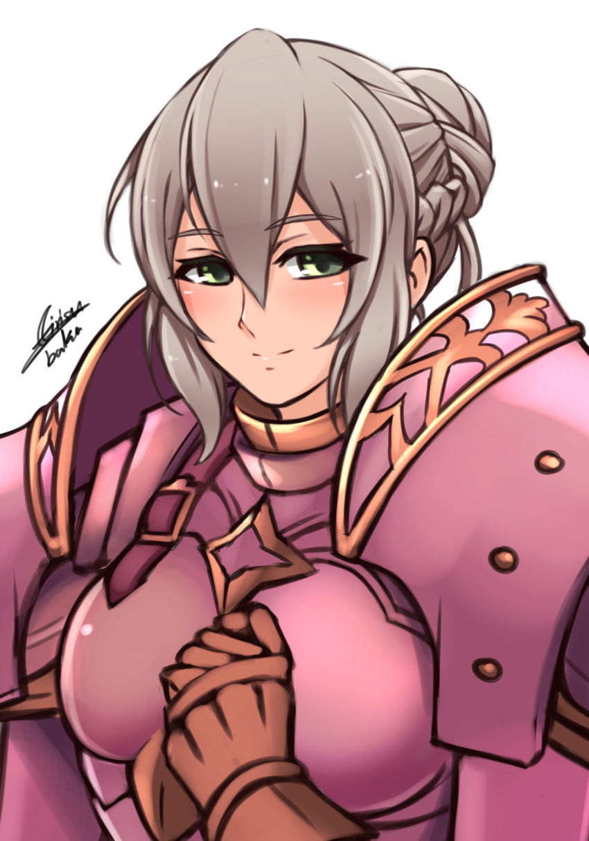1girl, airisubaka, armor, effie_(fire_emblem), eyebrows_visible_through_hair, fire_emblem, fire_emblem_if, green_eyes