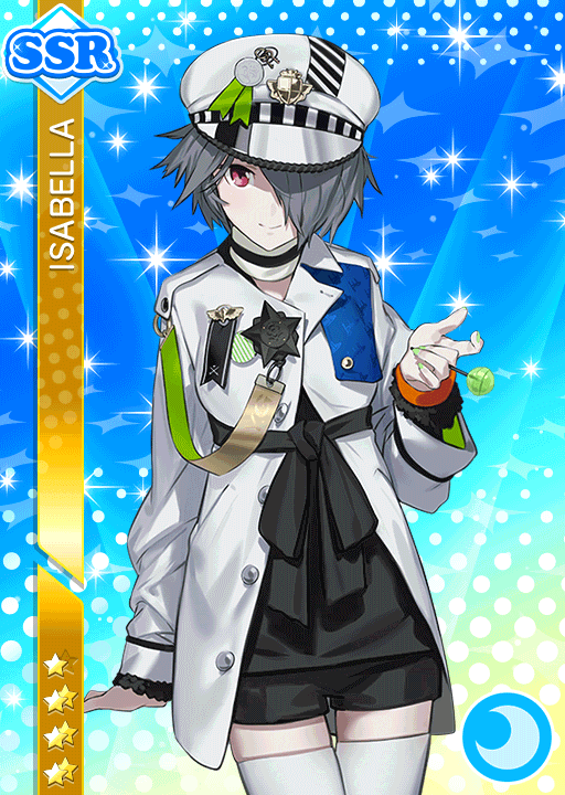 blue_eyes, character_name, dress, grey_hair, hat, isabella_(love_live!), love_live!_school_idol_festival, short_hair, smile
