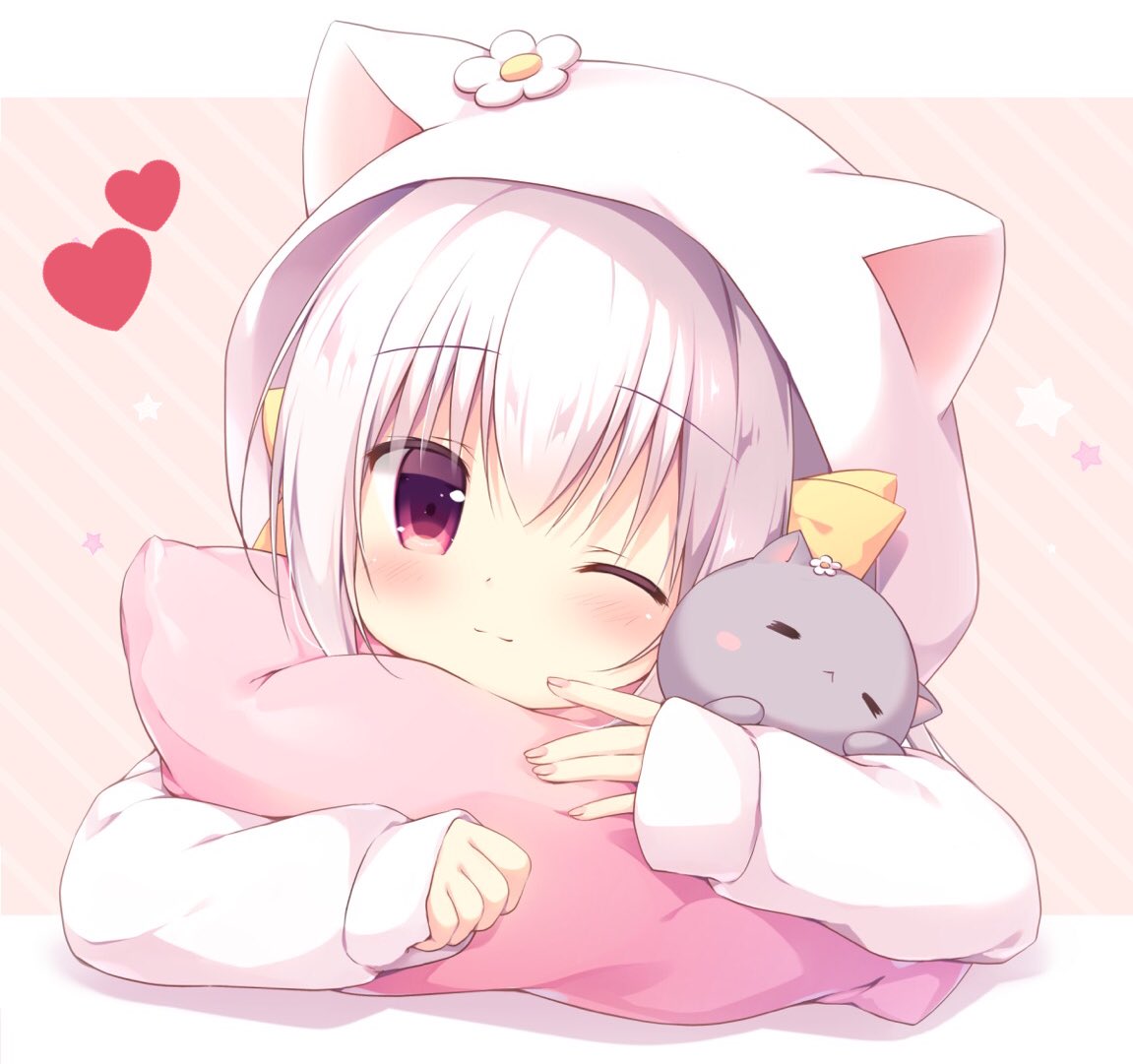 1girl, animal_costume, animal_ears, cat, cat_day, cat_ears, coron_(canvas+garden), heart