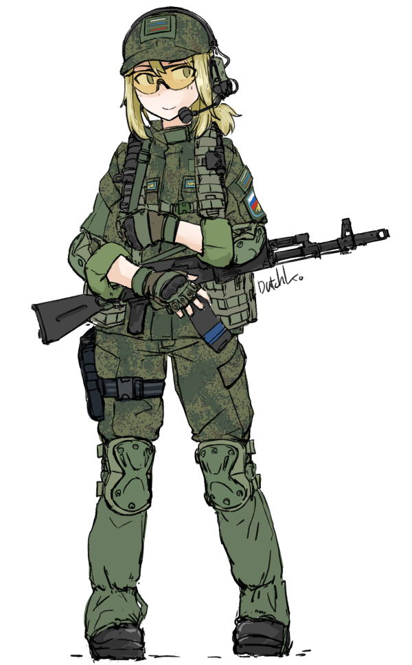 ak-74, ak-74m, assault_rifle, dutchko, gloves, gun, hat, headphones, headset, military_hat, original, rifle, russian_flag, vdv, weapon