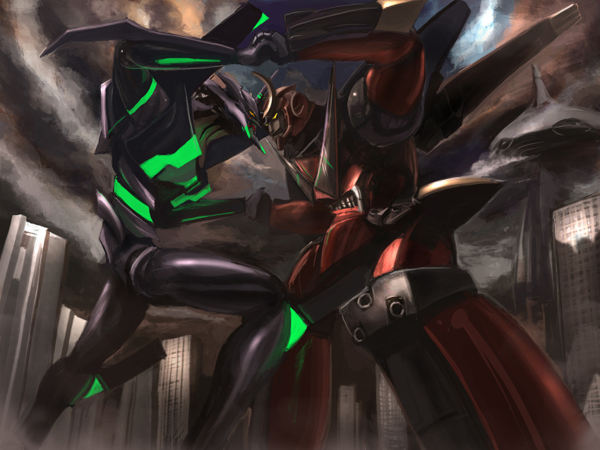 epic, eva_01, gurren-lagann, kashiwazaki_hiroshi, making_of, mecha, neon_genesis_evangelion, tengen_toppa_gurren_lagann, wrestling