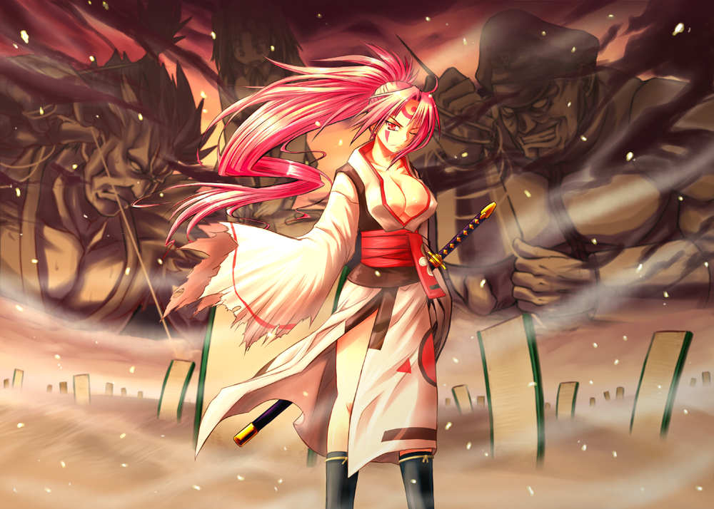 akuma, breasts, cleavage, crossover, fate/stay_night, fate_(series), gouki, guilty_gear