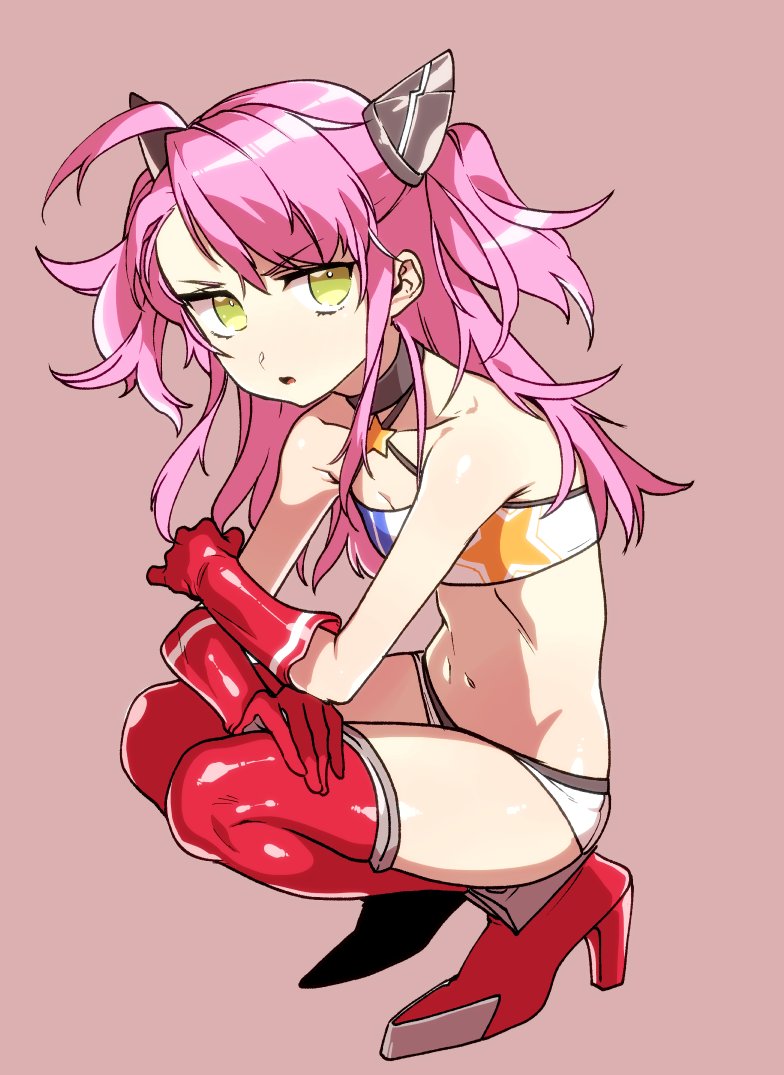 1girl, azur_lane, bare_shoulders, breasts, gloves, green_eyes, high_heels, houston_(azur_lane)