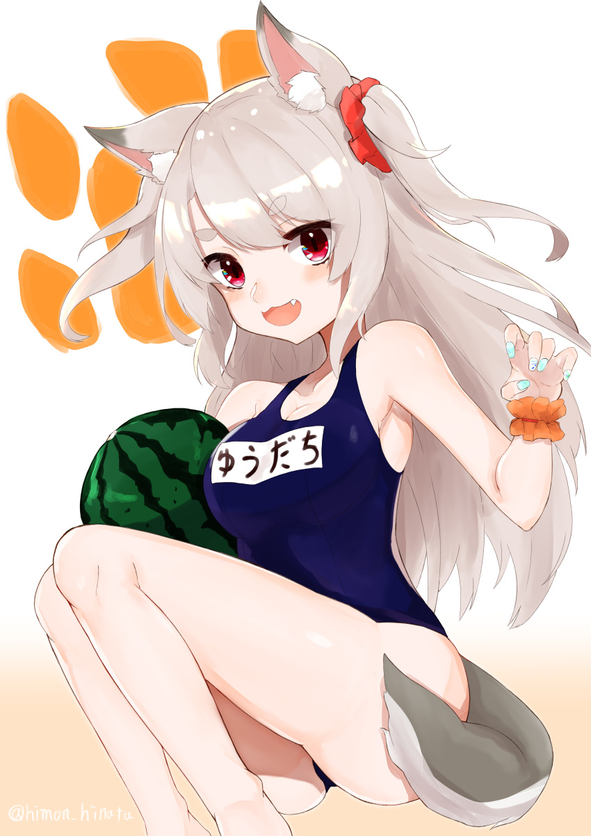 1girl, absurdres, animal_ears, arm_up, ass, azur_lane, claw_pose, fang