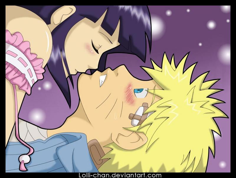 1boy, 1girl, bandaid, bare_shoulders, blonde_hair, blue_eyes, blue_hair, blush, closed_eyes, couple, femdom, frills, hyuuga_hinata, jinchuruki, love, naruto, short_hair, uzumaki_naruto