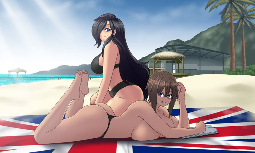 beach, dark_skin, mature, mk001black, ocean, original, self_upload, summer